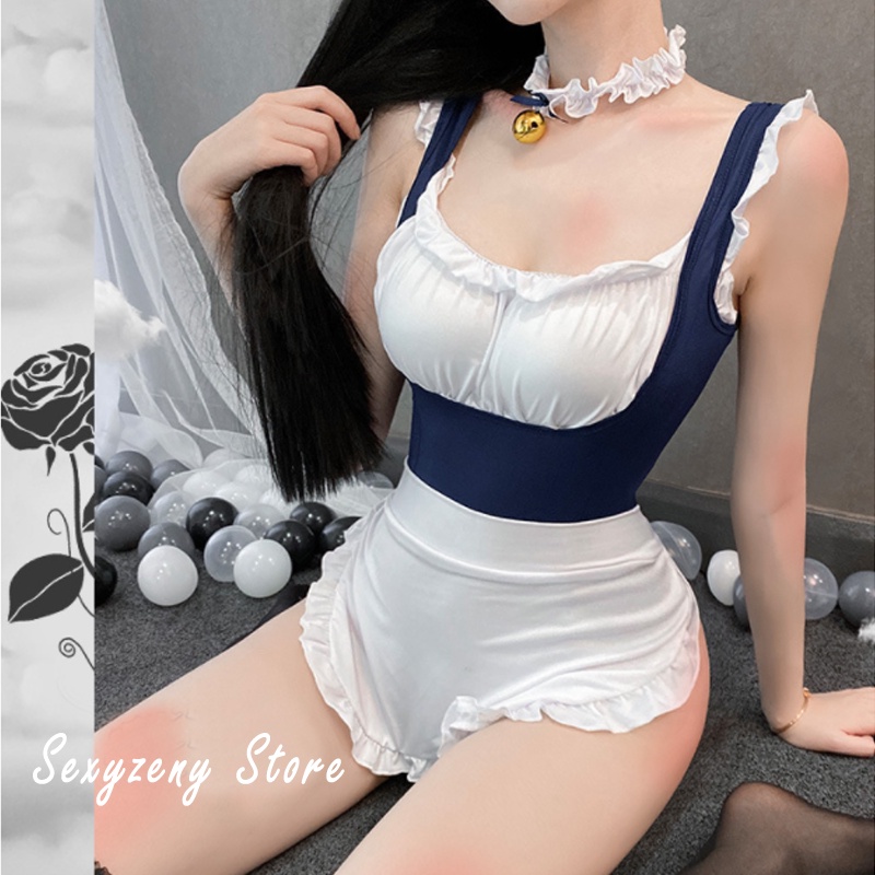 Đồ Ngủ Sexy Cosplay Hóa Trang Người Giúp Việc Phần Ngực Có Đệm Mút, Lưng Có Dây Đan Càng Trở Lên Nóng Bỏng SEXYZEN STORE | BigBuy360 - bigbuy360.vn
