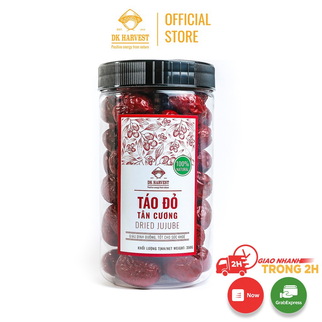 Táo Đỏ Tân Cương Dried Jujube DK Harvest - 350g - Táo đỏ khô, Táo tàu đỏ, táo Tân Cương sấy