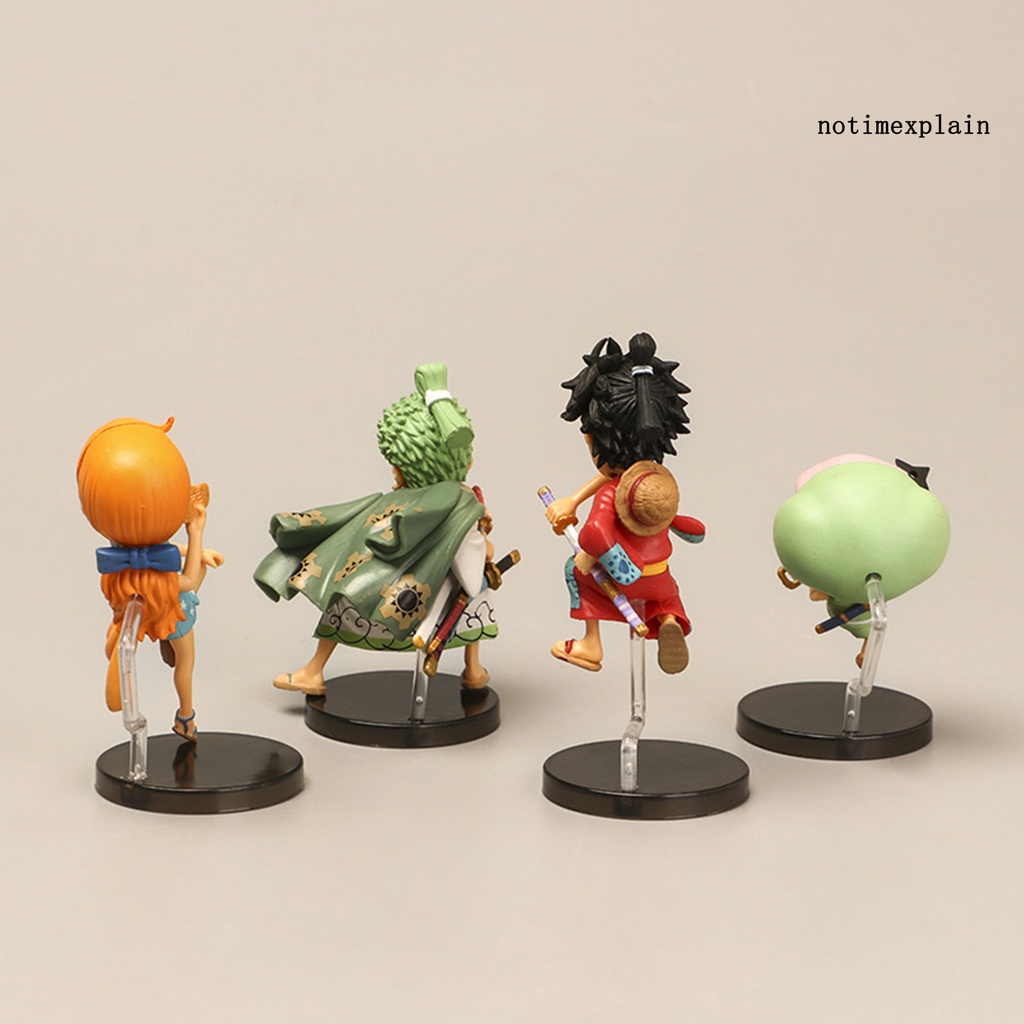 NTP 4Pcs Anime Action Figure Classic Desktop Ornament PVC One Piece Luffy Zoro Model for Gift