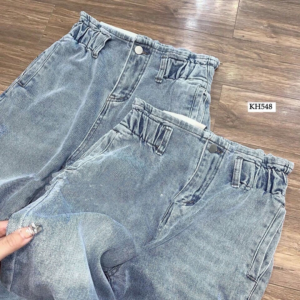 [Mã WASTMAY giảm 15% tối đa 30K đơn 150K] Quần Jean Dáng Baggy Lưng Chun Cạp Cao | BigBuy360 - bigbuy360.vn