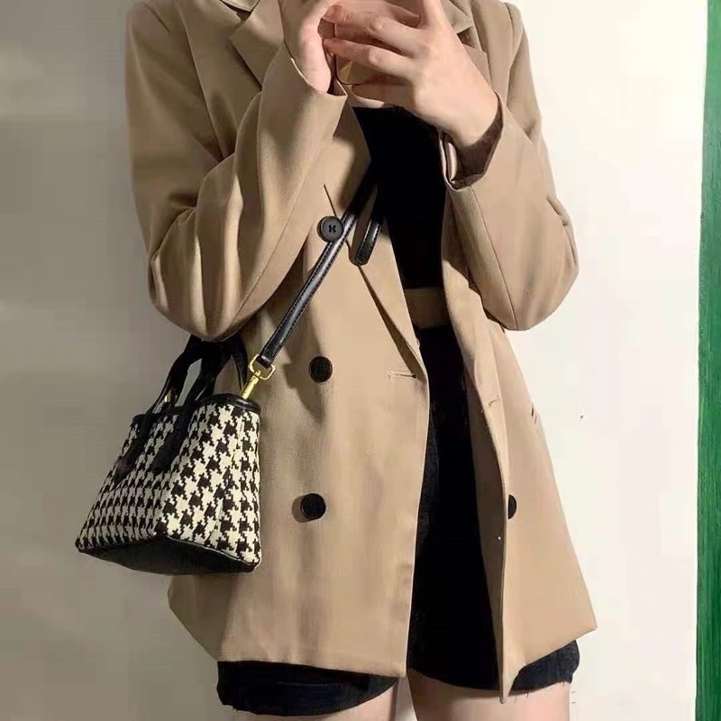 Túi Kẻ Caro Mini Phong Cách Hàn Quốc