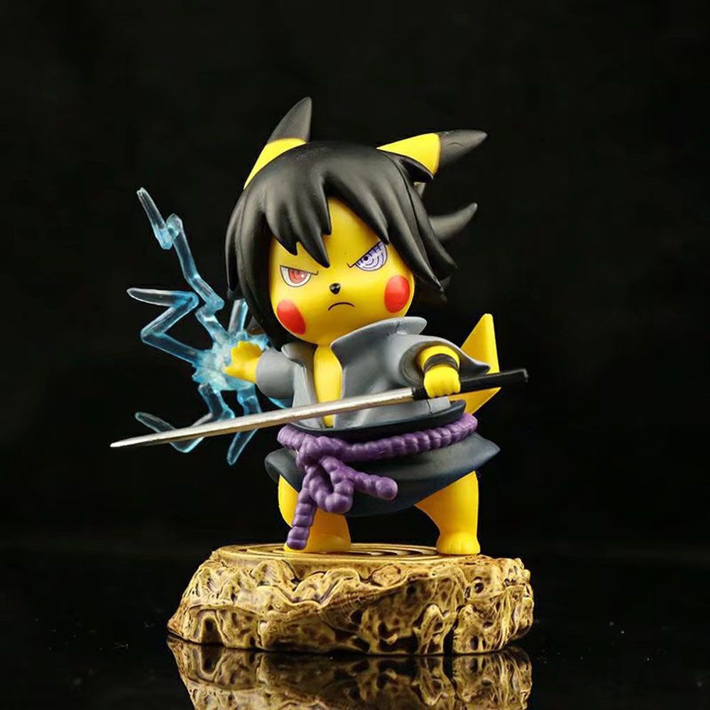 Mô Hình Nhân Vật Uchiha Sasuke Pikachu Naruto Bằng Pvc