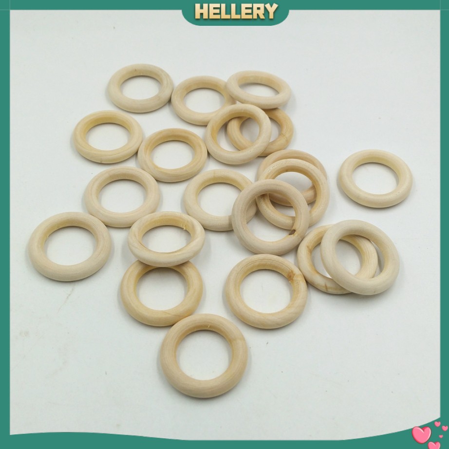 Bộ 20 Vòng Gỗ Tự Nhiên Dùng Làm Vòng Tay / Vòng cổ Cho Bé DIY