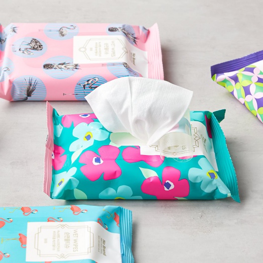 Khăn giấy ướt No Brand Wet Wipes Gói 15 Miếng - Khăn giấy diệt khuẩn nhập khẩu Hàn Quốc
