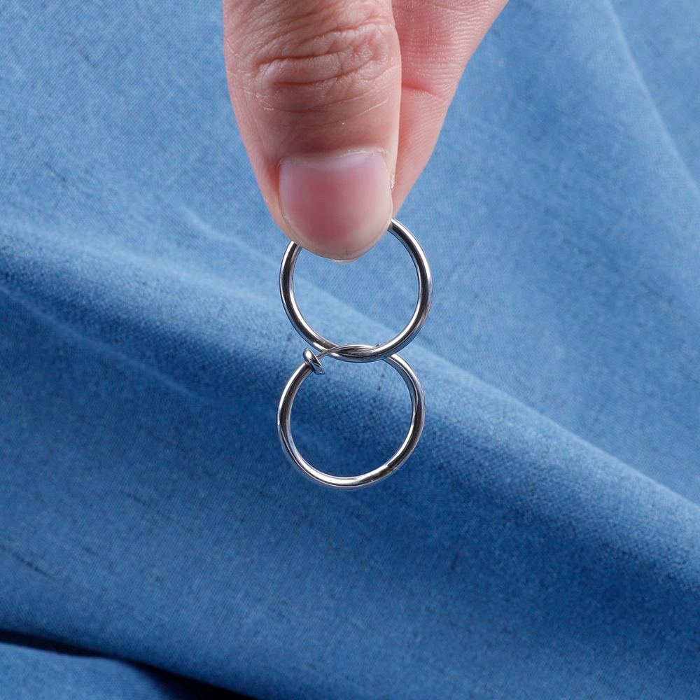 Khuyên tai tròn nhỏ chất liệu inox màu vàng đen 10 / 12 / 14 / 16 / 18 / 20mm dành cho nam và nữ