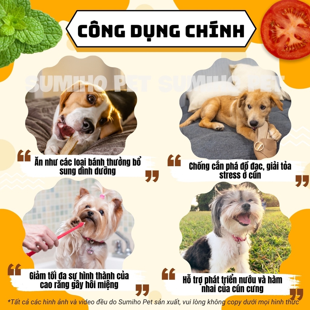 Snack thịt bò bổ sung canxi cho chó (que/viên) (500gr/túi)