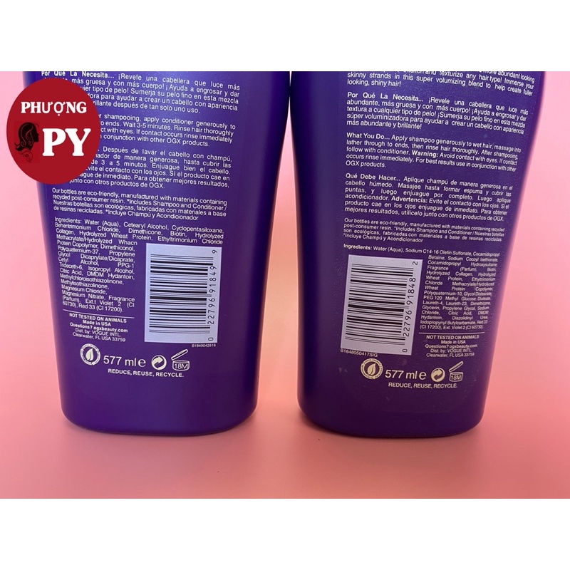 DẦU GỘI VÀ XẢ THICK & FULL BIOTIN COLLAGEN 577ML x2