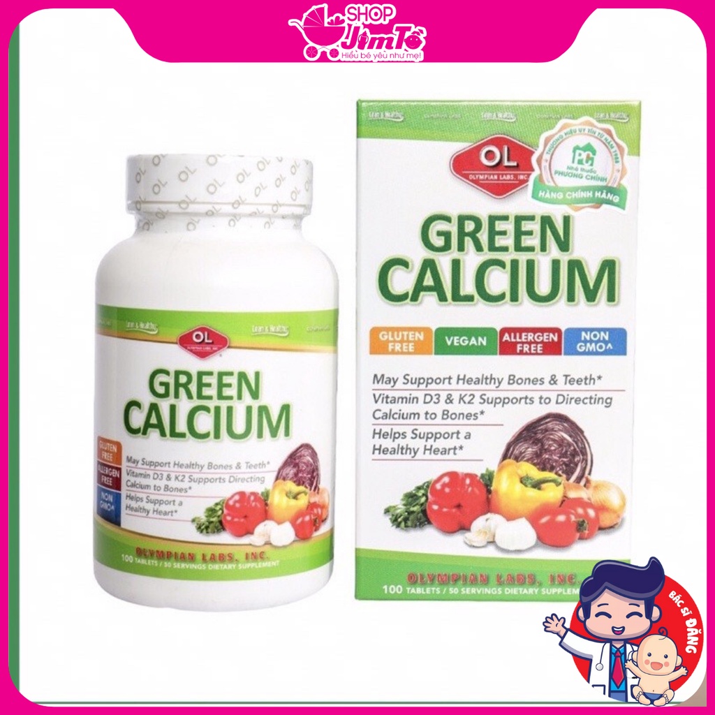 Canxi Hữu Cơ Green Calcium Olympian Labs Giúp Xương Chắc Khỏe Hộp 100v