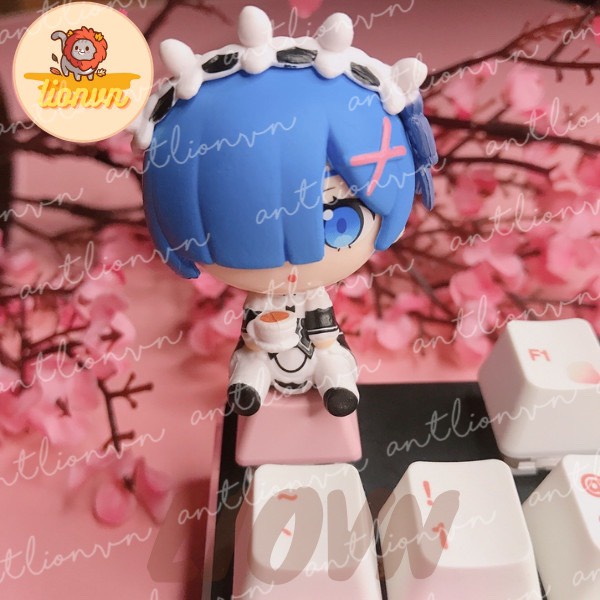 Keycap lẻ hình Nhân Vật Rem and Ram Anime RE:ZERO Chibi siêu dễ thương Lionvn