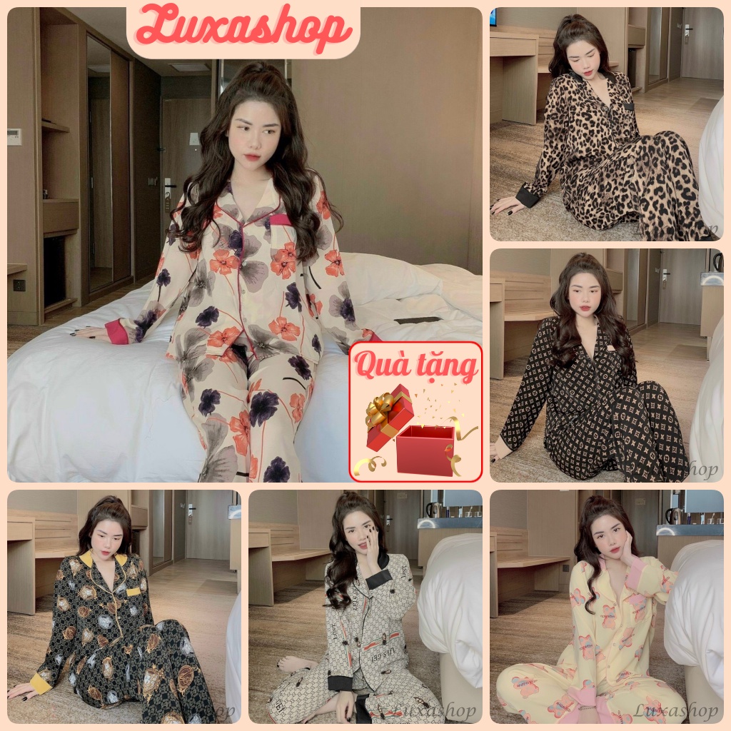 Đồ Ngủ Nữ, Set Đồ Bộ Pijama Lụa Mango Tay Dài Cao Cấp Chất Vải Mát Mềm Rũ Giặt Máy Không Nhăn TD04 -