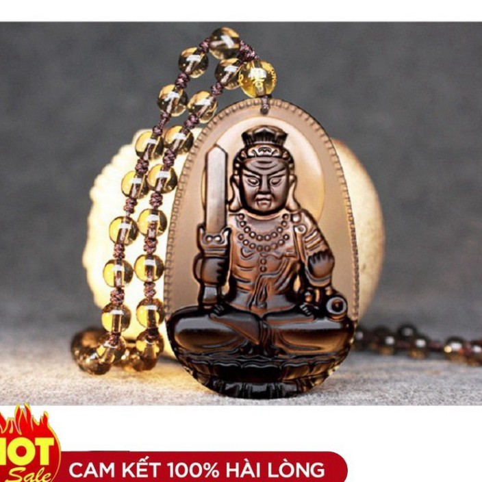 ((SIÊU HOT )) Chuỗi hạt đeo cổ màu khói mặt Bất Động Minh Vương - Phật bản mệnh người tuổi Dậu Hàng cao cấp hàng từ làng