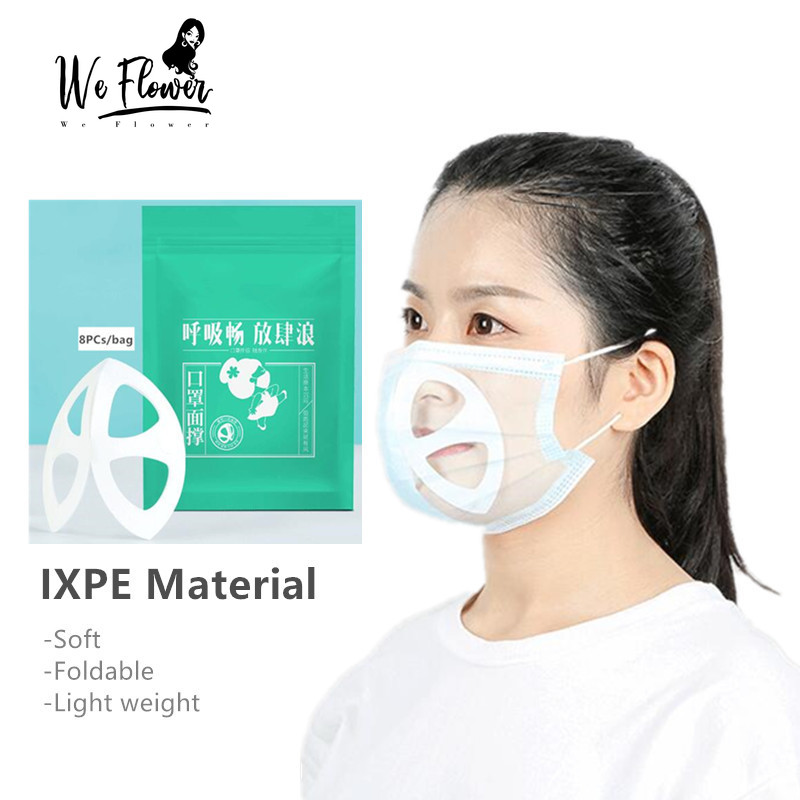 Bộ 8 Giá Đỡ Khẩu Trang 3d Mềm Mại Có Thể Gấp Gọn Tiện Dụng