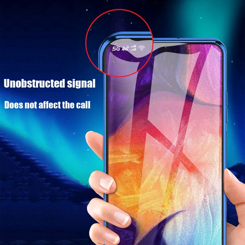 Ốp kính cường lực hai mặt kim từ tính Topewon cho Samsung Galaxy A10 A20 A30 A50 A70 A51 A71 A10S A20S M20 M30s A02S