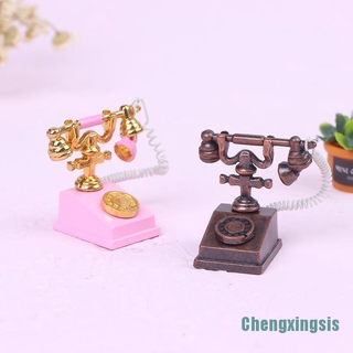 Mô Hình Điện Thoại Bàn Mini Tỉ Lệ 1 / 12 Trang Trí Nhà Búp Bê Xinh Xắn