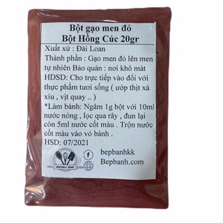 Gói 20gr bột gạo men đỏ hồng cúc