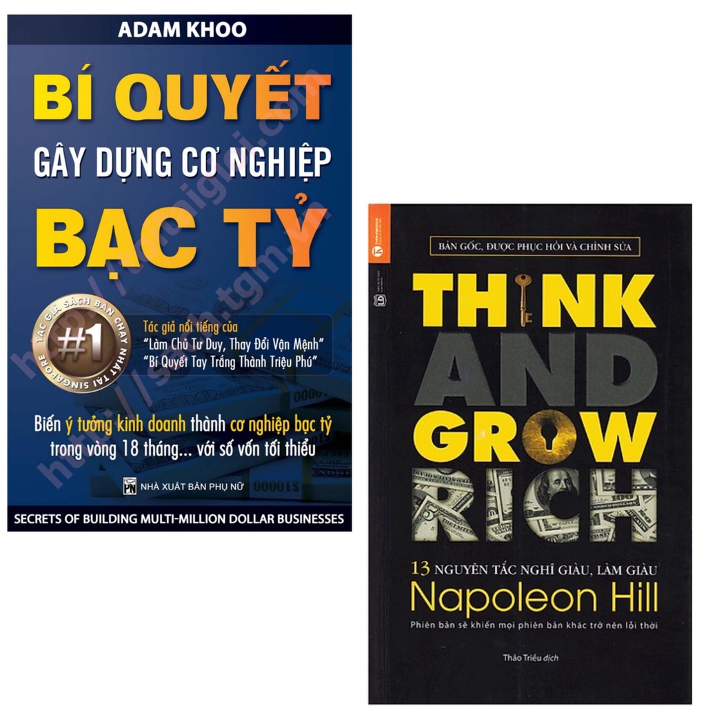 Sách - Combo Bí Quyết Gây Dựng Cơ Nghiệp Bạc Tỷ + 13 Nguyên Tắc Nghĩ Giàu Làm Giàu Think and grow rich