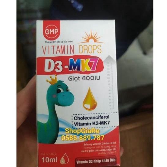 Vitamin Drops D3 - Mk7 giúp hấp thụ canxi hiệu quả, giúp xương và răng chắc khỏe hộp 10ml T