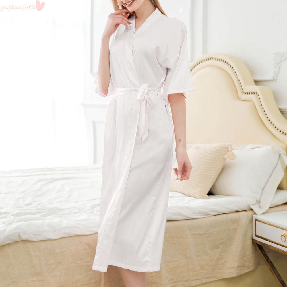 Áo choàng ngủ vải lụa satin ngắn tay thời trang cho nữ
 | BigBuy360 - bigbuy360.vn