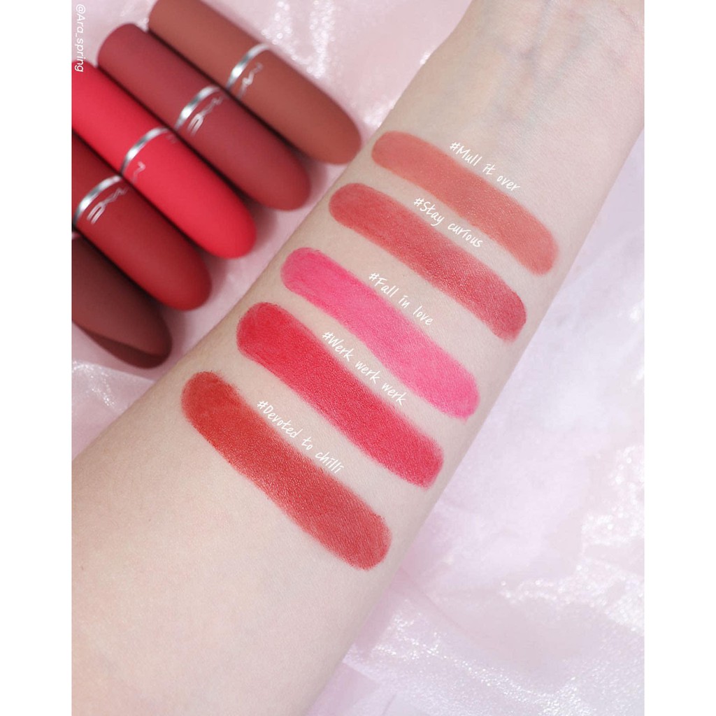 Set 5 Son MAC Showstopper Powder Kiss Lipstick Set | BigBuy360 - bigbuy360.vn