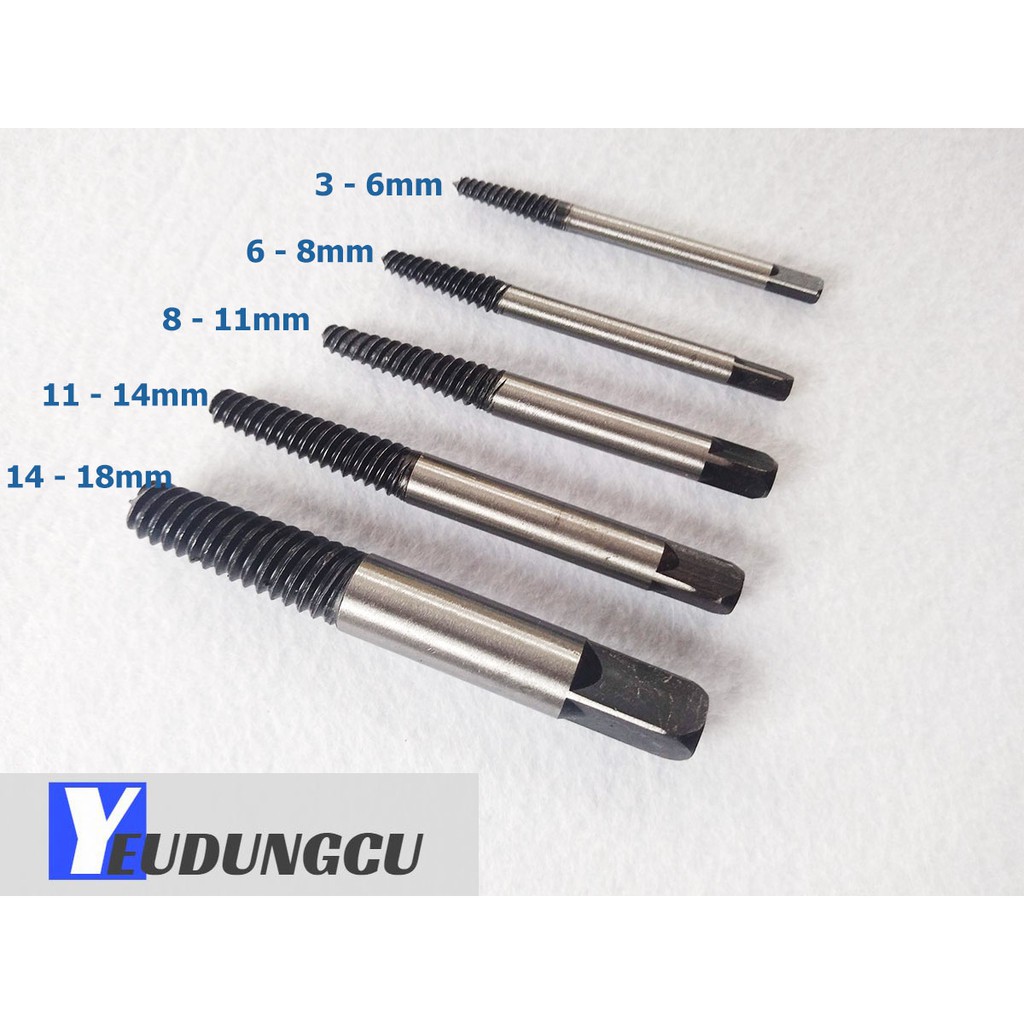 Sét 5 mũi lấy Vít - Bu lông gãy, toét đầu, han rỉ - Bộ tháo vít gãy chuyên nghiệp.