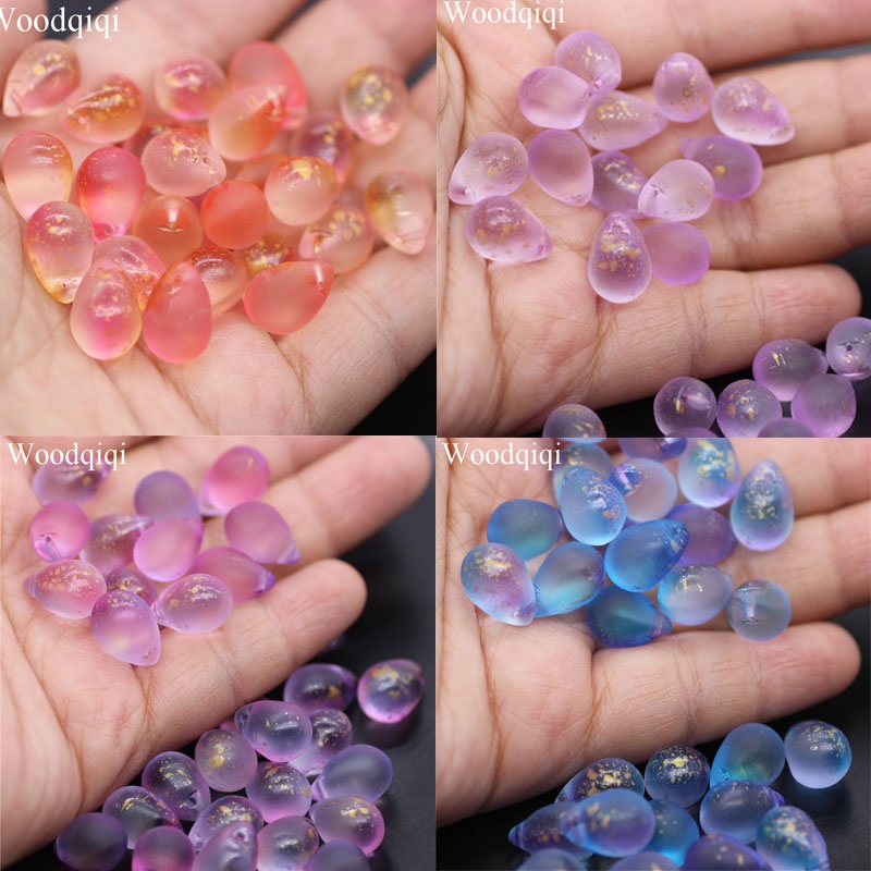 Bộ 20 Hạt Nhựa Hình Giọt Nước Nhiều Màu Kích Thước 10x14mm Dùng Làm Trang Sức Thủ Công
