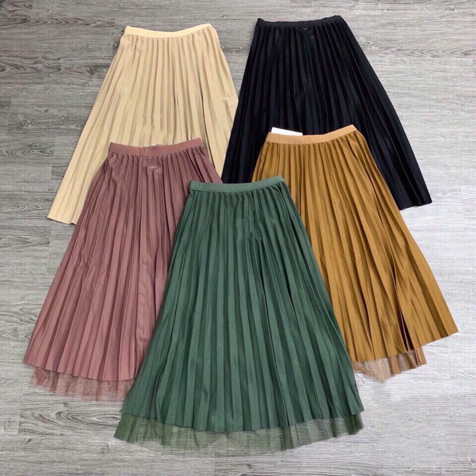 ⚡️FLASH SALE⚡️-CHÂN VÁY XẾP LI PHỐI VOAN MẶC 2 MẶT