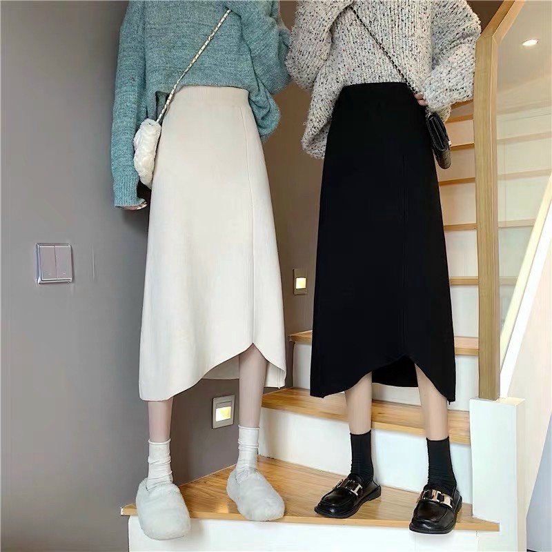Chân váy dài ullzang , chân váy midi dáng A ,gấu cách điệu | BigBuy360 - bigbuy360.vn