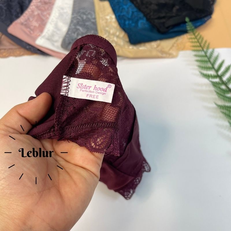 Quần lót cotton Thái Lan, viền ren lạ, co dãn, chip che bụng dưới cạp vừa Sister Hood 490, Le Blur