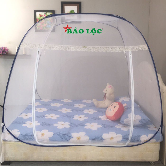 Mùng chụp tự bung đỉnh rộng 1m8 x 2m có 2 cửa BẢO LỘC