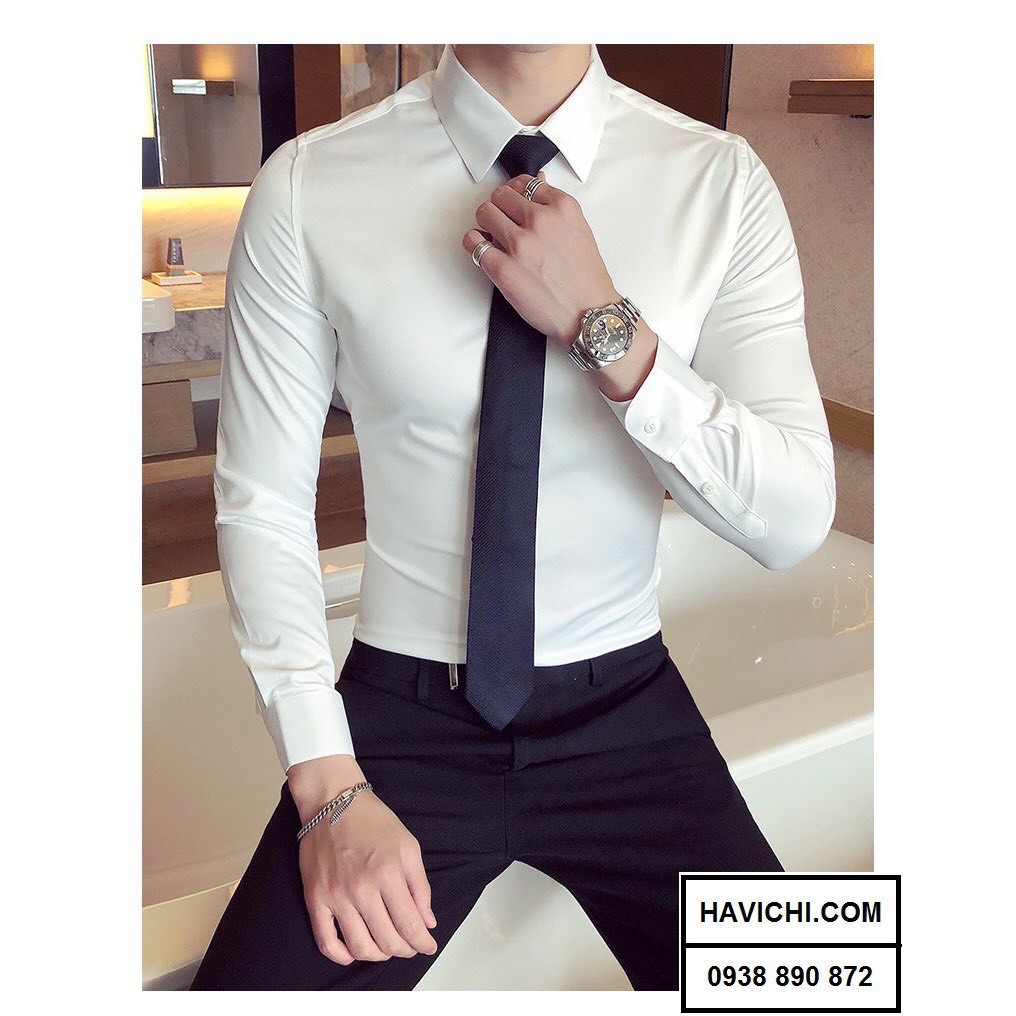 Áo sơ mi trắng nam 💚𝐅𝐑𝐄𝐄𝐒𝐇𝐈𝐏💚 sơ mi nam trắng big size mềm mịn, thoáng mát, không nhăn