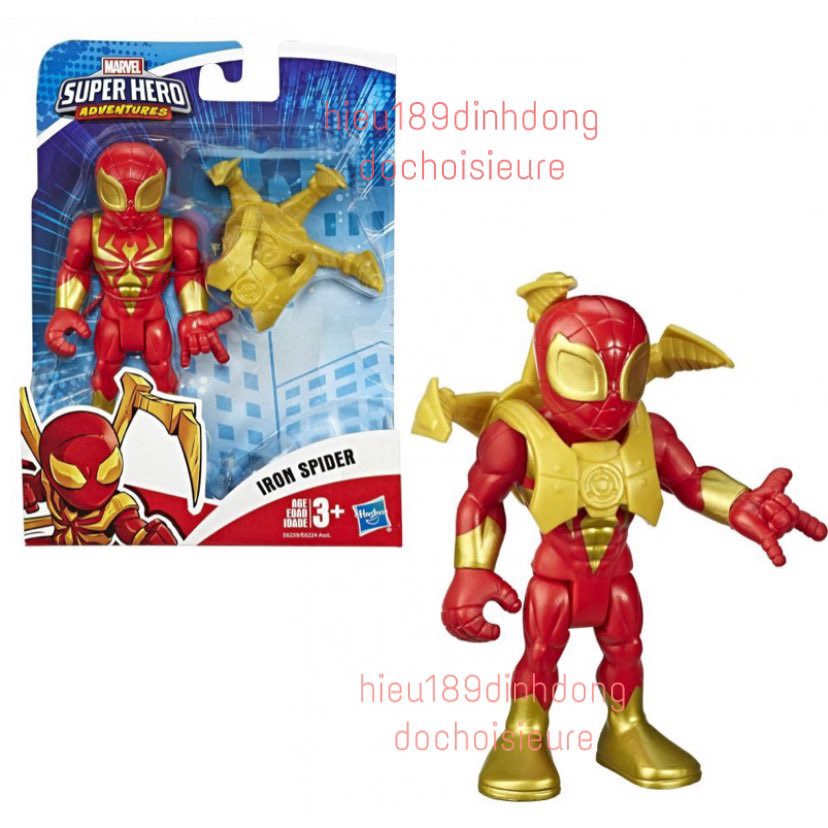 Mô hình PLAYSKOOL Iron Spider người nhện sắt MARVEL SUPER HERO ADVENTURE full box Hasbro