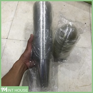 Set 50 Cốc Nhựa/Ly Nhựa Nắp Cầu Đựng Trà Sữa 350ML