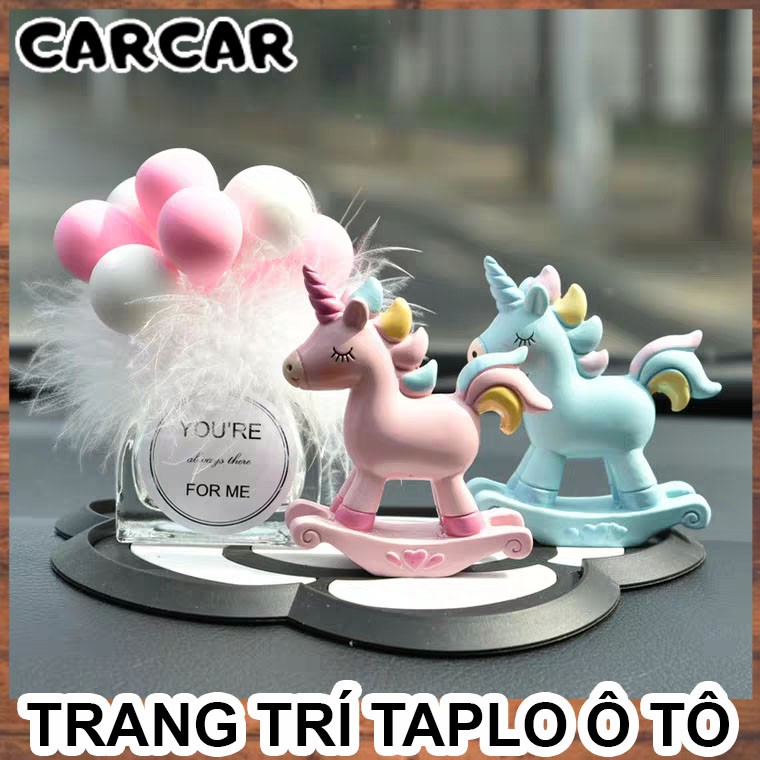 Trang trí taplo ô tô hình chú kỳ lân và set bóng bay