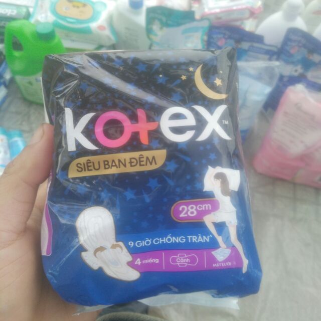 COMBO 4 miếng BVS KOTEX BAN ĐÊM DÀY CÁNH 28cm