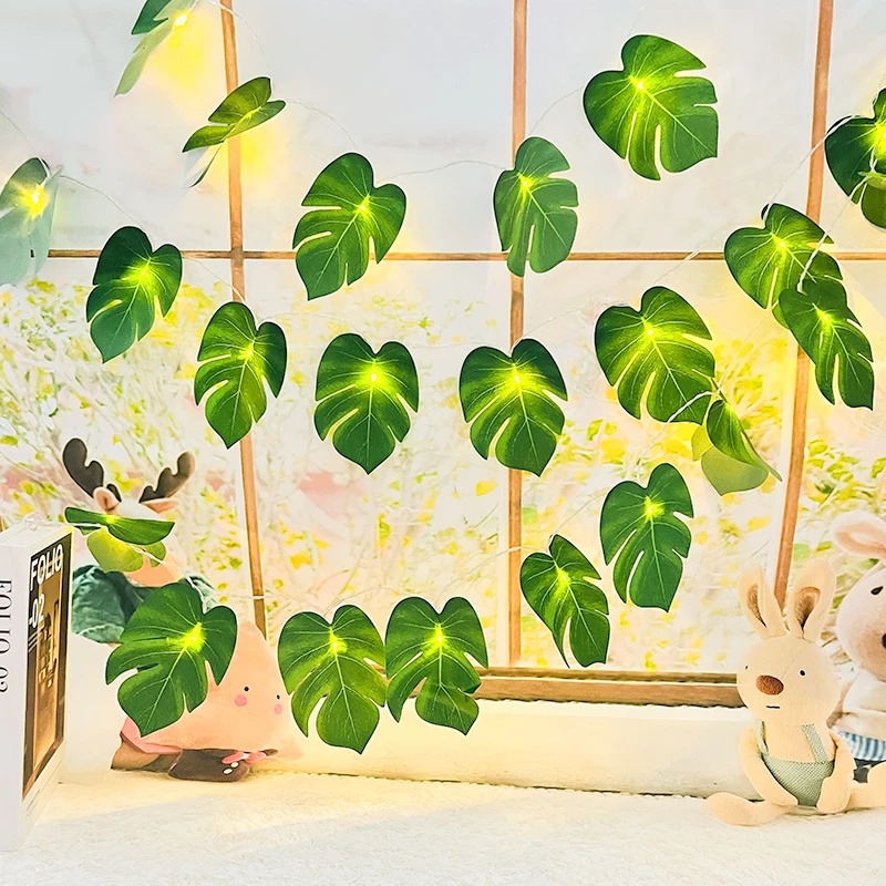Dây Đèn Led 1.5 / 3m Hình Lá Cọ Trang Trí Giáng Sinh Năm Mới