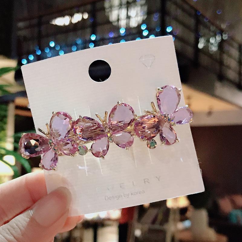 Kẹp tóc hình bướm đính đá lấp lánh thời trang cho nữ