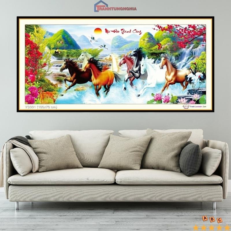 Tranh đính đá, tranh thêu chữ thập mã đáo thành công