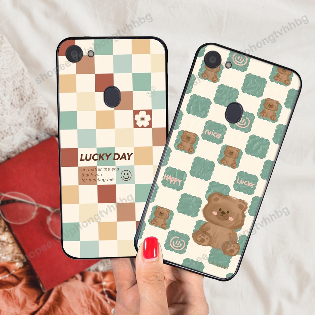 Ốp lưng Oppo F5 / F5 Youth / F7 / F7 Youth trái tim gấu mặt cười cao cấp thể thao cute
