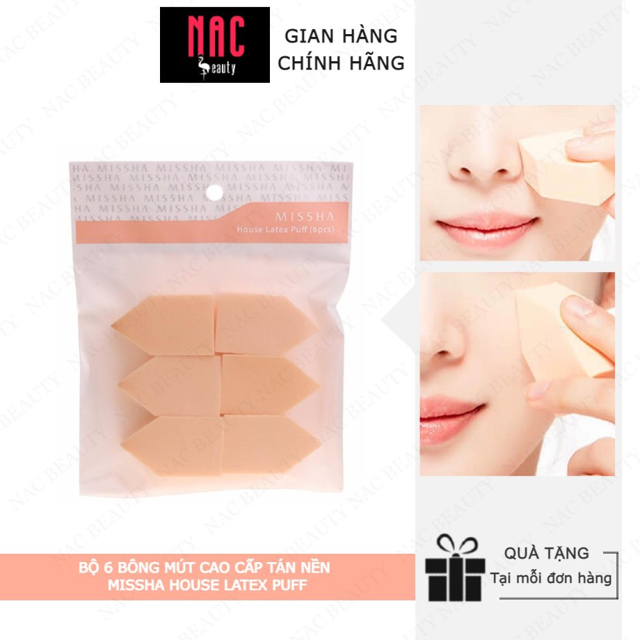 Bộ 6 Bông mút cao cấp tán nền Missha House Latex Puff