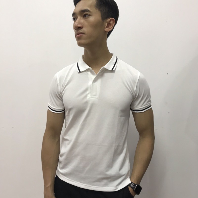 Áo polo nam nữ trắng trơn basic cổ bẻ cotton cá sấu trẻ trung sang trọng | BigBuy360 - bigbuy360.vn