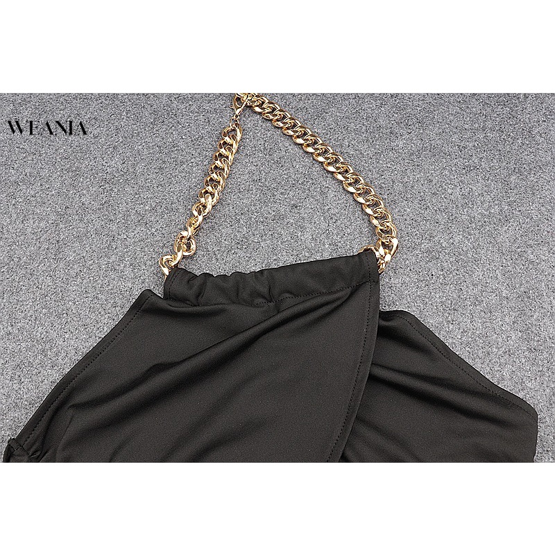 Áo croptop WEANIA D0402 hở lưng phối dây xích thời trang mùa hè cho nữ