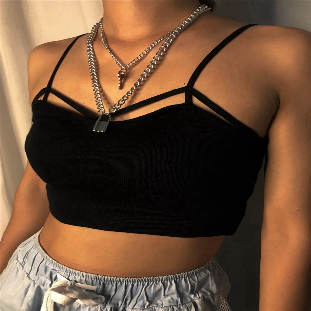 Dây Chuyền Lớp Mặt Hình Ổ Khóa Và Chìa Khóa Thời Trang Cho Nữ