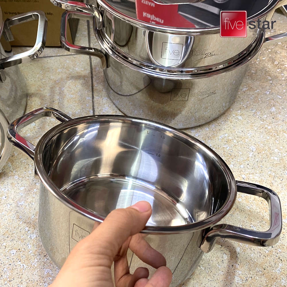 Bộ nồi Inox 304 thân đúc đáy liền 7 món Fivestar FPB4005  - hàng chính hãng, bảo hành 25 năm