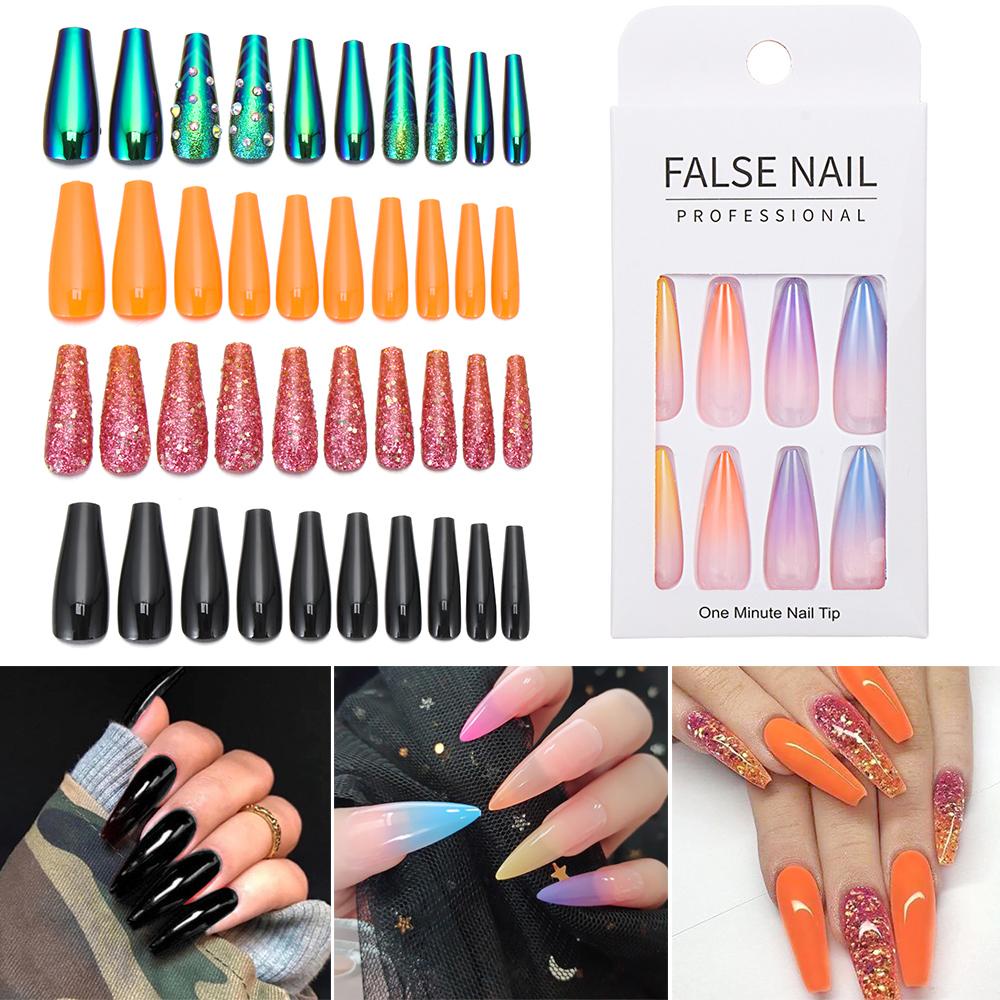 Set 24 Móng Tay Giả Bằng Nhựa Acrylic DIY Ốp