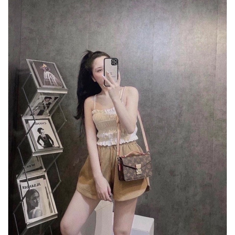 Túi Xách Nữ Đeo Chéo Hoạ Tiết L.V, Túi Nữ Đeo Vai Khoá Vuông