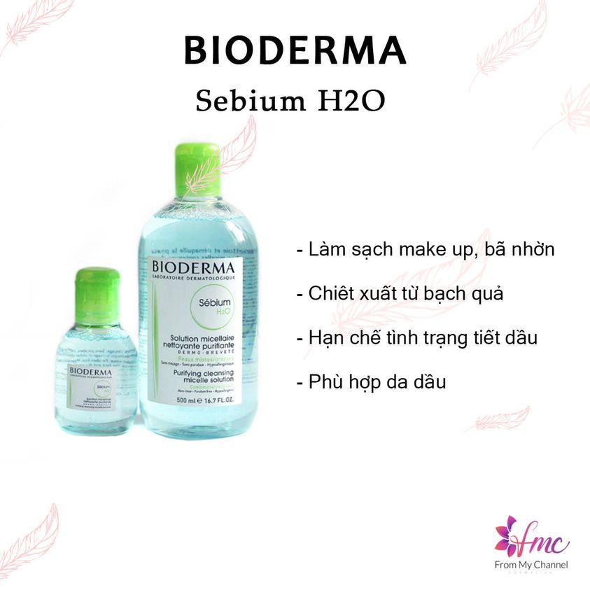 Tẩy trang BIO Xanh Micellar Water Sébium H20 + Tặng 1 túi chườm giảm đau bụng