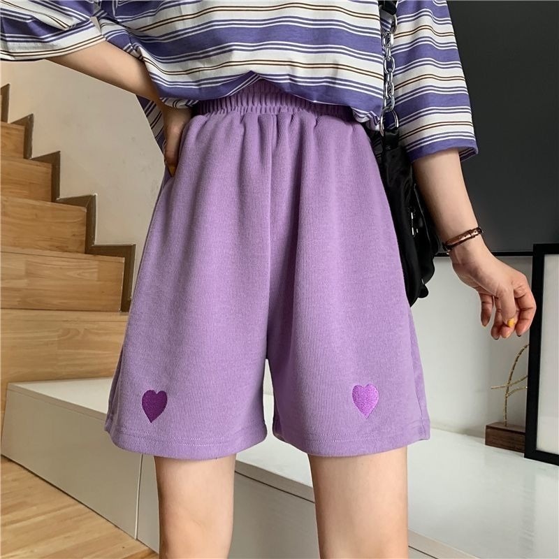 Quần ngắn ống rộng Thêu Họa Tiết Thời Trang Dành Cho Nữ