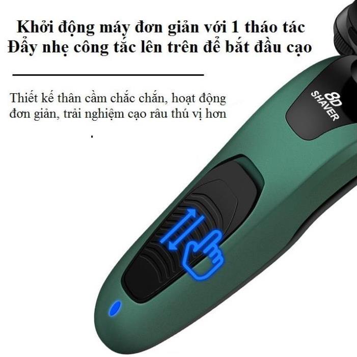 Máy Cạo Râu Đa Năng 4 in1, Dao Cạo Râu, 9D Shaver Xanh – Lưỡi Dao Tự Mài, Lưỡi Cạo Sắc Bén Chuẩn Xác