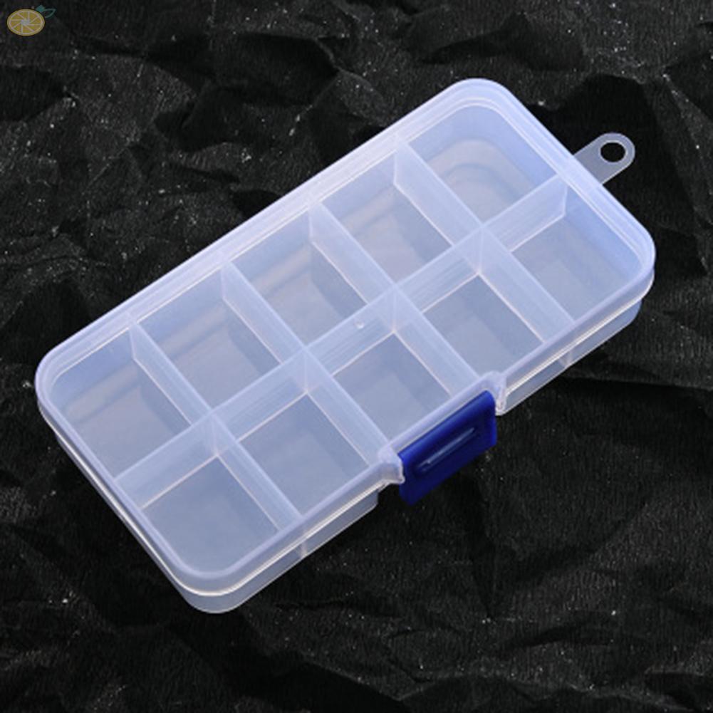 Hộp Nhựa Trong Suốt 10 / 15 Ngăn Đựng Trang Sức Tiện Dụng