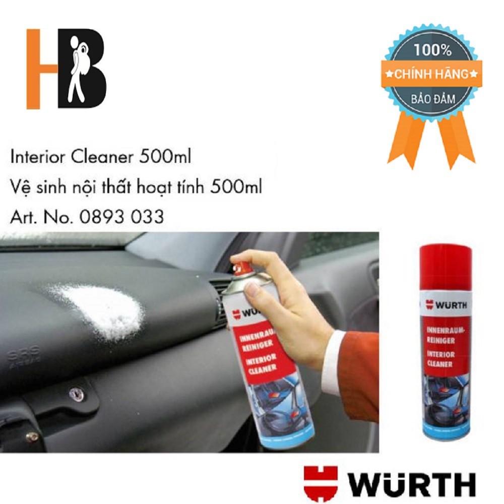 Vệ Sinh Nội Thất Hoạt Tính Wurth Interior Cleaner 500ml | HIBUCENTER